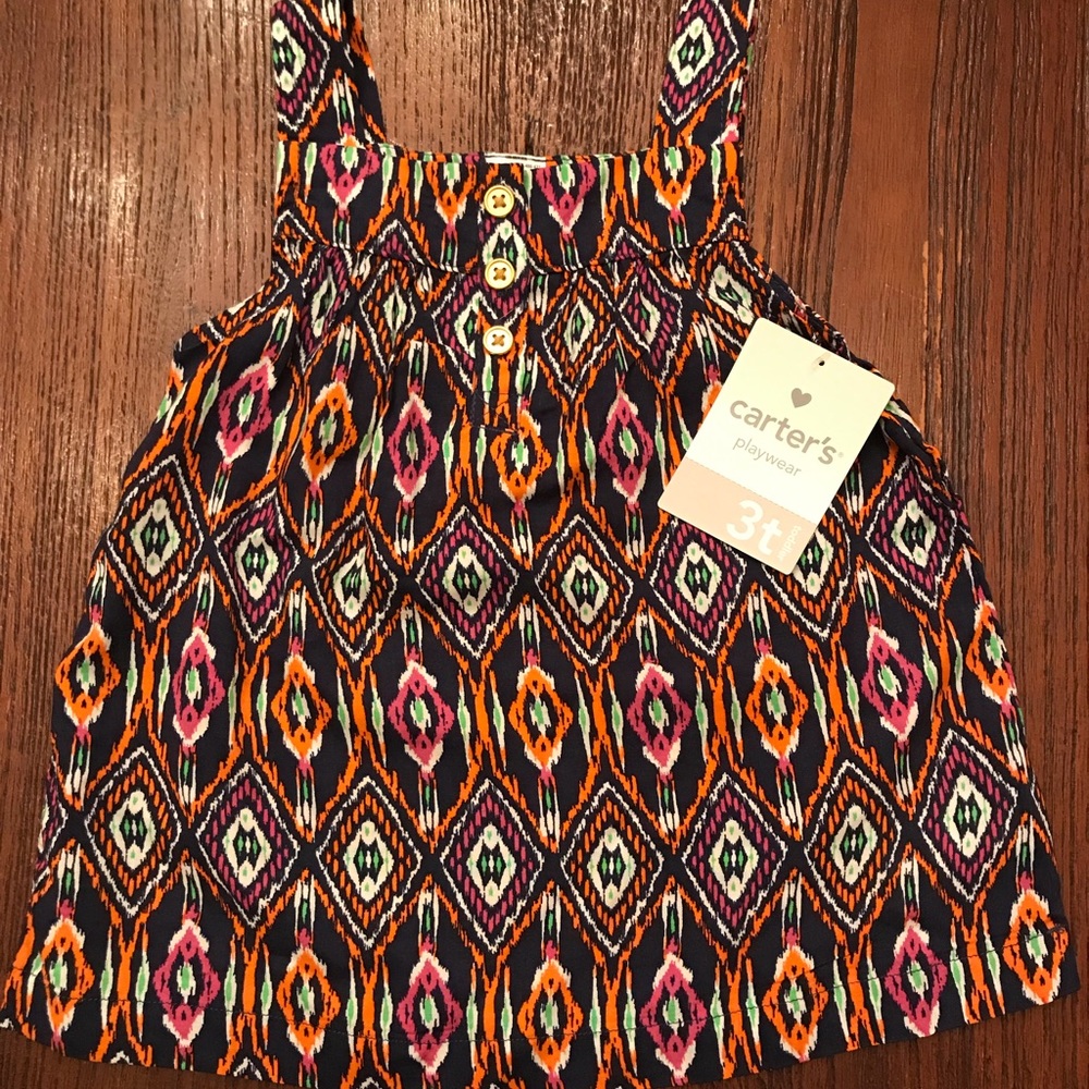 NWT Carters Navy Ikat Printed Swing Tank